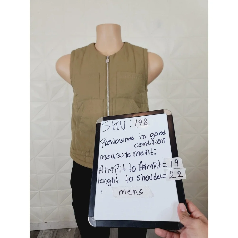 Jordan two‎ front pockets, loose fit, Zip-Up, Casual Vest Men's, Size XS Tan